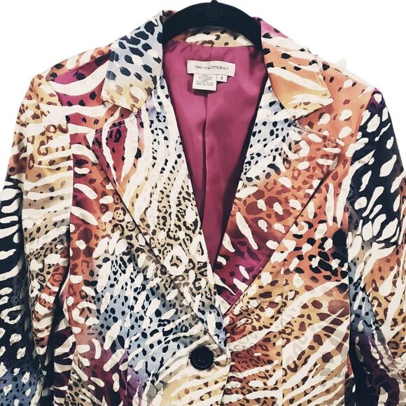 Transitions Multicolored Blazer Size 4 - Picture 3 of 15